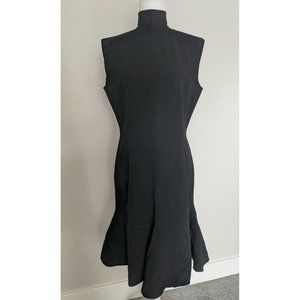 Agnona Italy Black Wool Dress Size 48 Flare Bottom